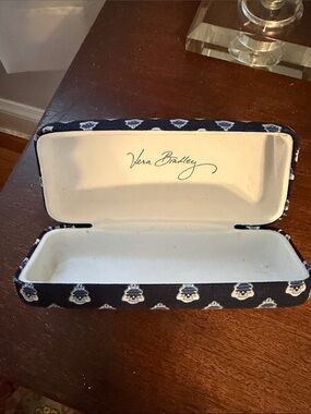 Vera Bradley Navy and White Fabric Eyeglass Case